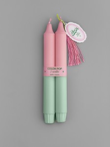 Набор из 2х свечей Color Pop мятно-розовый 