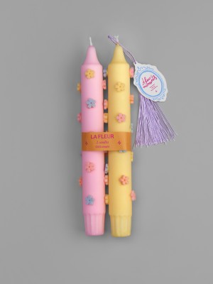 A FEW MOMENTS Набор из 2х свечей La Fleur mix  желто-розовый