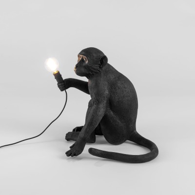 SELETTI 14922 The Monkey Lamp Black Sitting Version Оригинал.