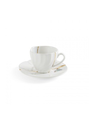 SELETTI 09642 Kintsugi Coffee cup with saucer .