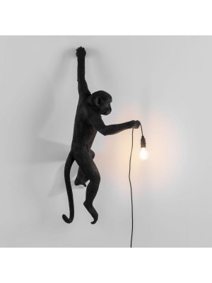 SELETTI 14921 The Monkey Lamp Black Hanging Version Left 