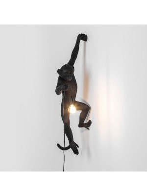 SELETTI 14921 The Monkey Lamp Black Hanging Version Left 