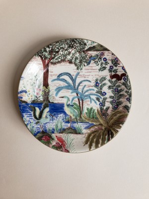 GIEN 1853ACA301 CANAPE PLATE HERON .